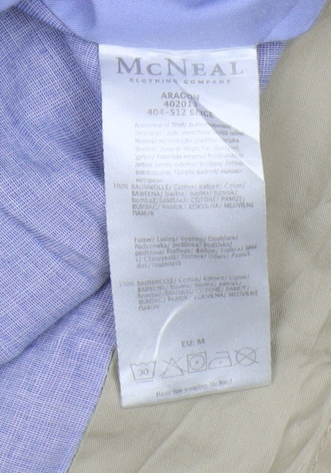 McNeal Men's Beige M Classic Jacket with Zipped Pockets