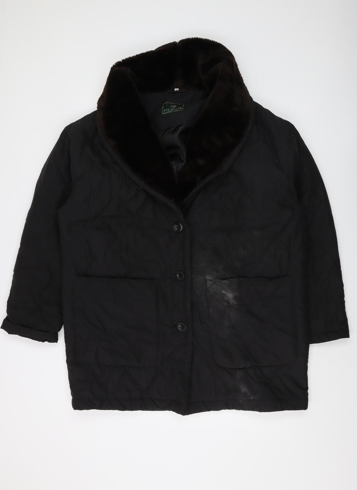 Ann Miller Women's Black Lined Coat Size 10