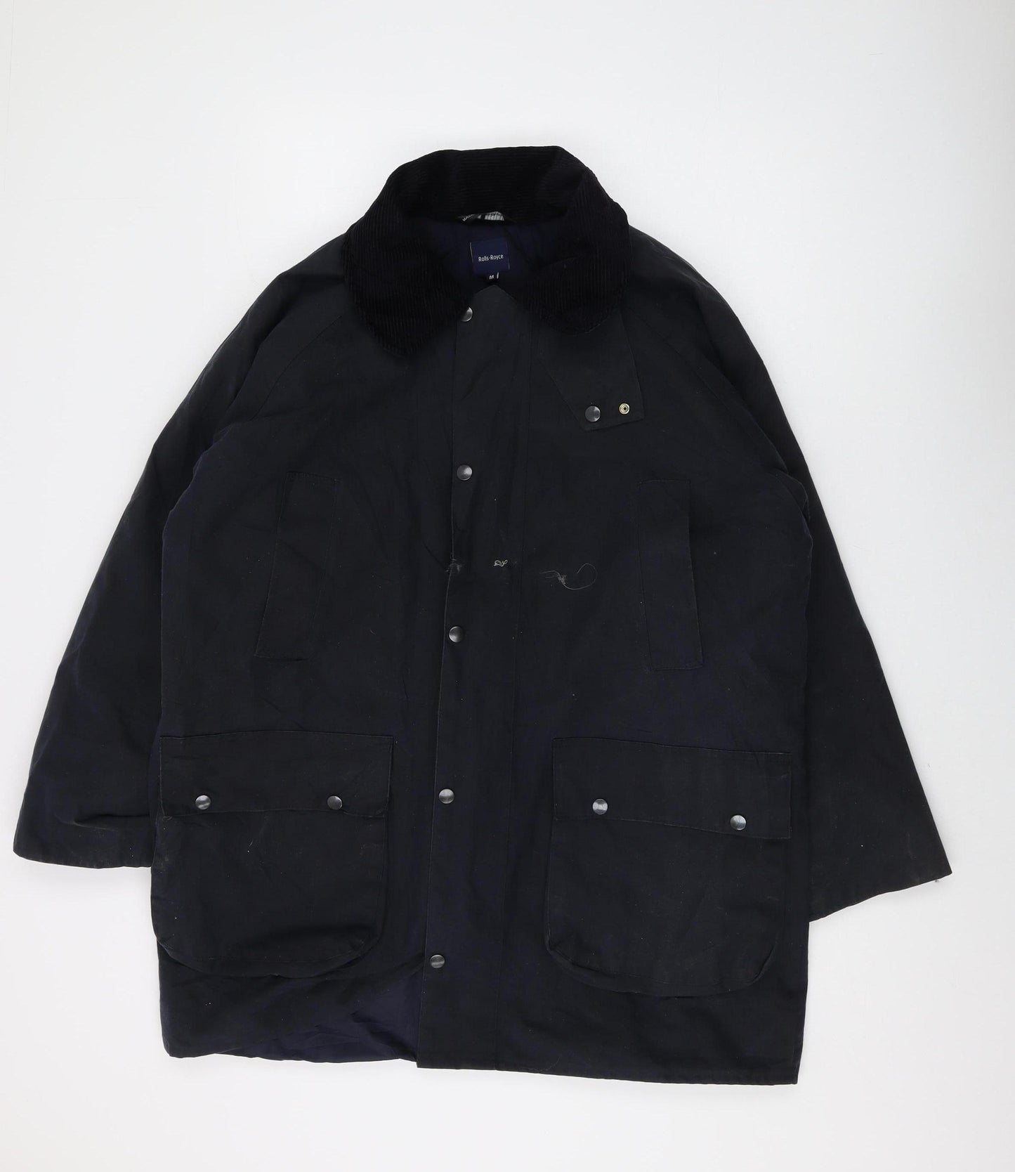 Rolls-Royce Men's Black Parka Jacket M Lined Snap Casual