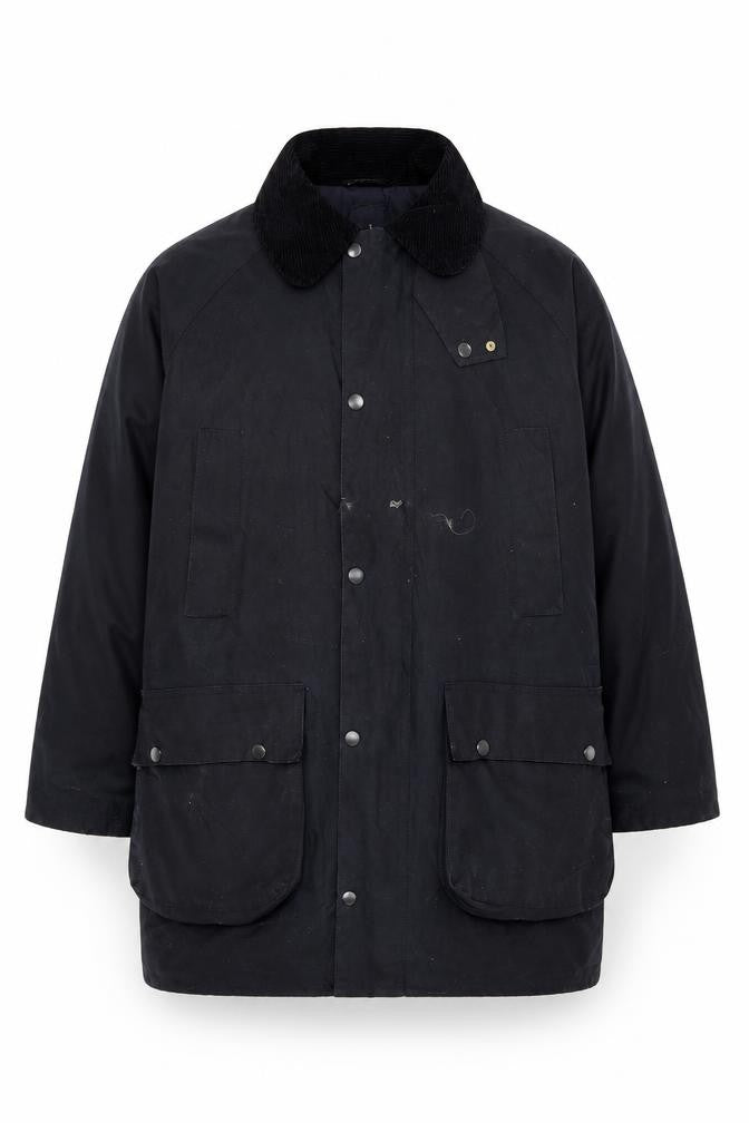 Front view of Rolls-Royce Men's Black Parka Jacket M Lined Snap Casual