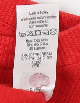 George Girls Red Mickey Mouse Sweatshirt 3-4 Years Pullover