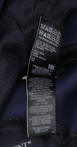 Jaeger Men's Blue Wool Blazer 38L, Notch Lapel, New