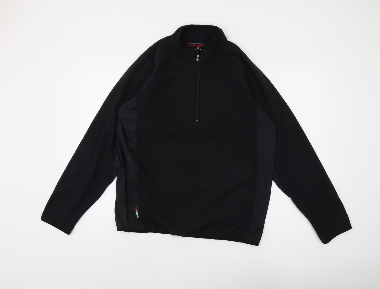 TOG24 Men's Black 1/4 Zip Fleece Sweatshirt - L