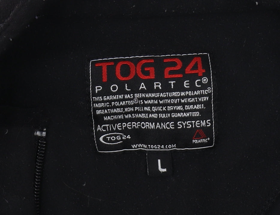 TOG24 Men's Black 1/4 Zip Fleece Sweatshirt - L