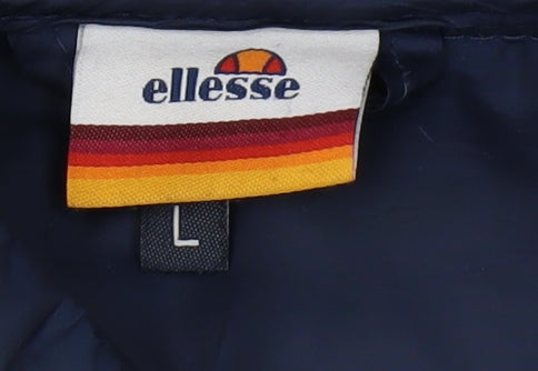 Ellesse Men's Blue Puffer Jacket Size L Stand-Up Collar