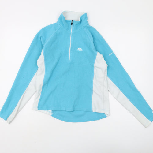 Trespass Women's Blue Henley Sweatshirt M Polyester