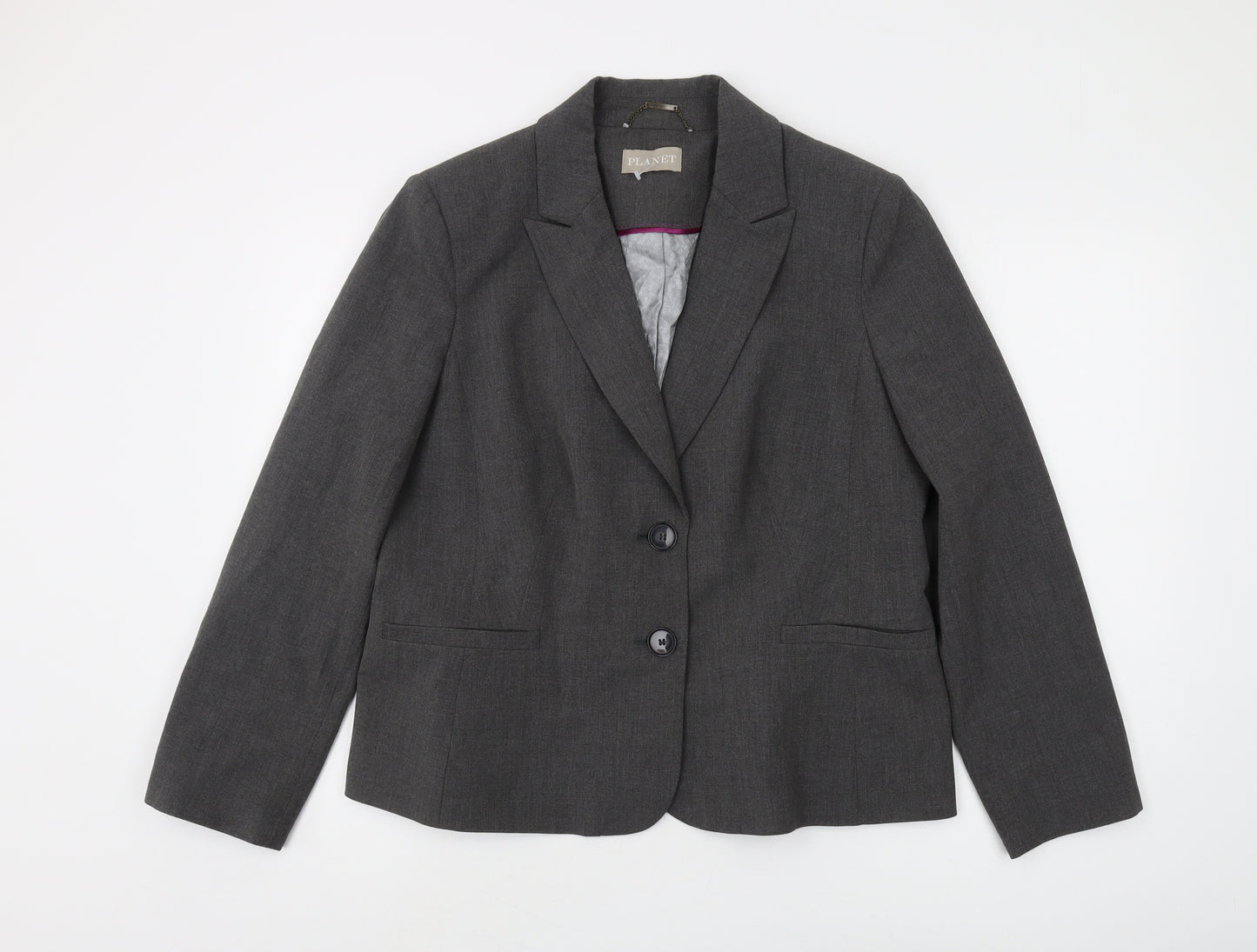 Planet Women's Grey Suit Jacket Regular Size 16