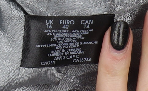 Planet Women's Grey Suit Jacket Regular Size 16