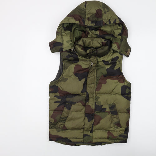 GAP Boys Green Camouflage Puffer Jacket, 10 Years