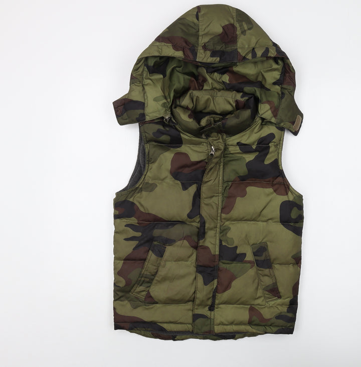 GAP Boys Green Camouflage Puffer Jacket, 10 Years