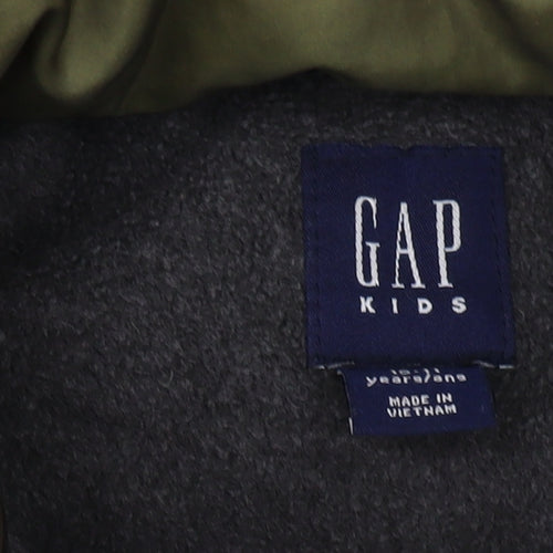GAP Boys Green Camouflage Puffer Jacket, 10 Years