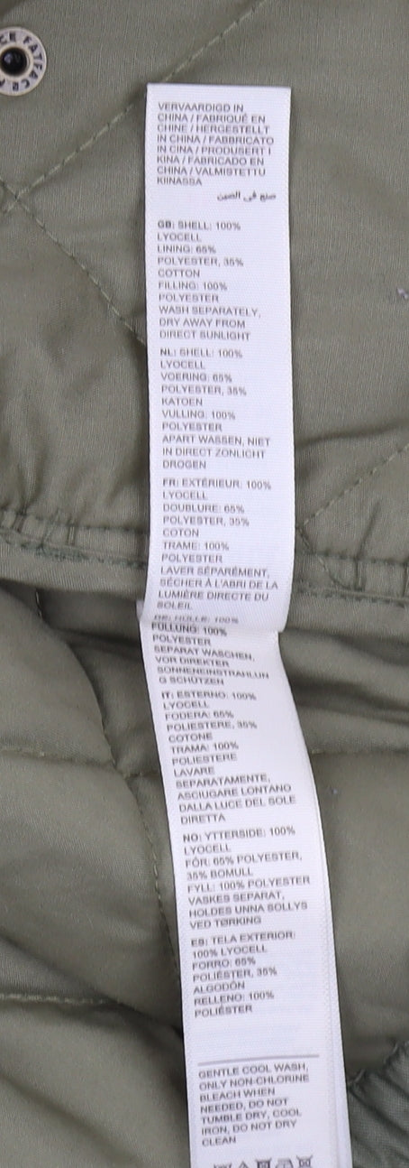 Fat Face Women's Green Quilted Jacket, Size 8, Casual Style