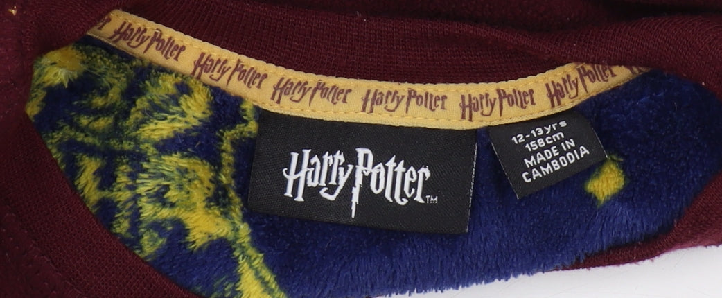 Harry Potter Boys Red Pullover Sweatshirt 12-13 Hooded Logo