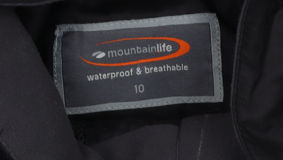 Mountainlife Women's Black Waterproof Parka Jacket Size 10