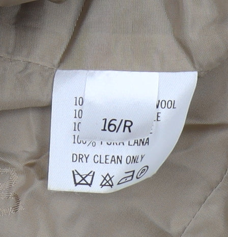 Daks Beige Women's Wool Overcoat Size 16