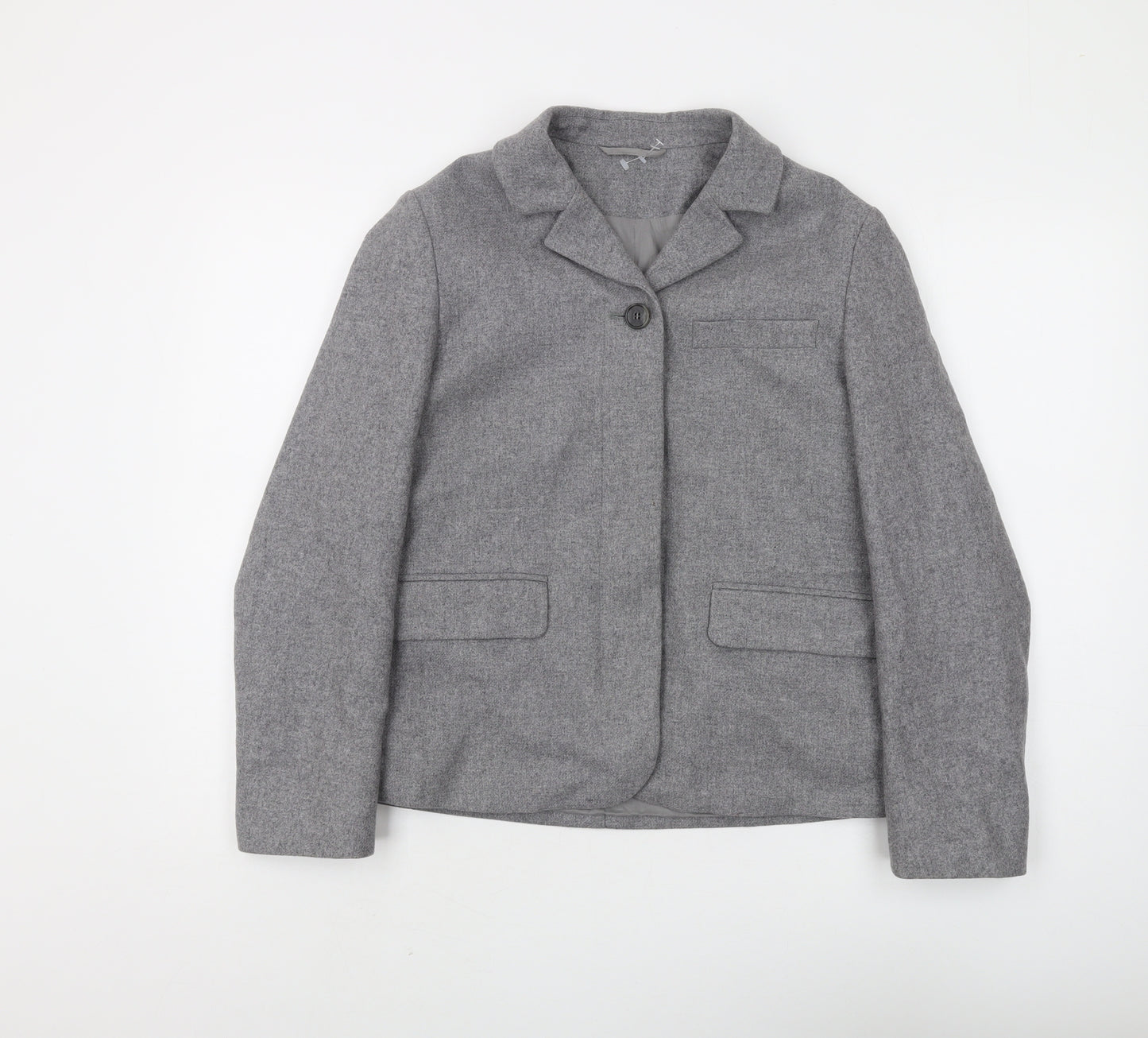 COS Women's Grey Wool Blazer, Size 8