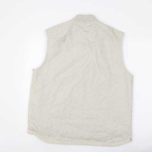 The Stronghold Men's Beige Waistcoat XL Full Zip Casual