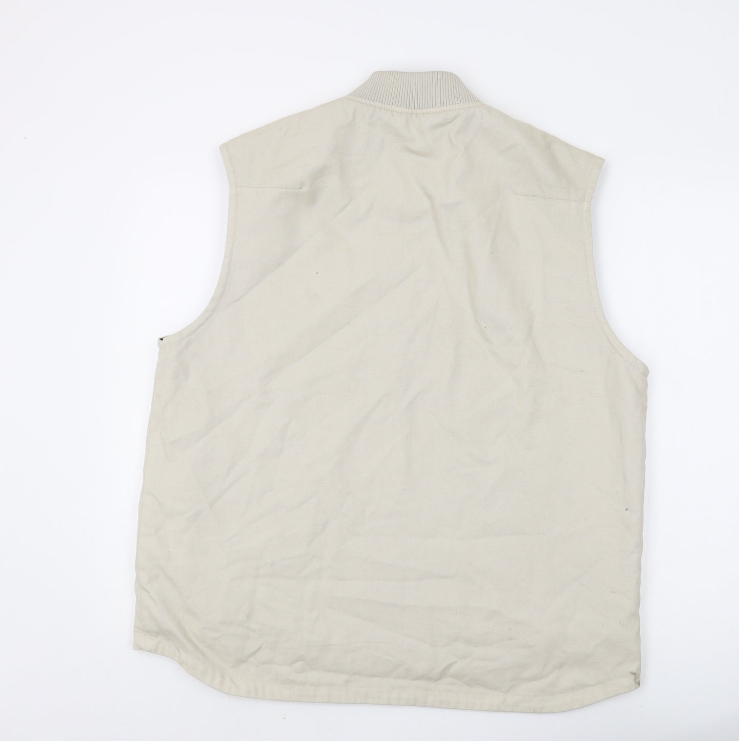 The Stronghold Men's Beige Waistcoat XL Full Zip Casual