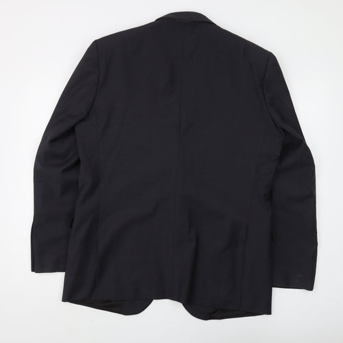 Santinelli Men's Black Blazer 42R Two-Button Formal