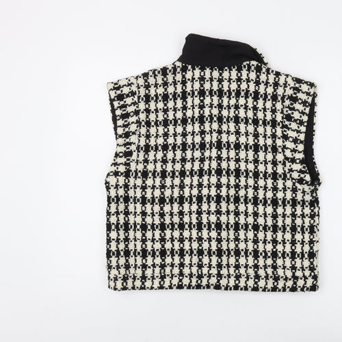 Object Women's Check Waistcoat, Size 8, Black/White