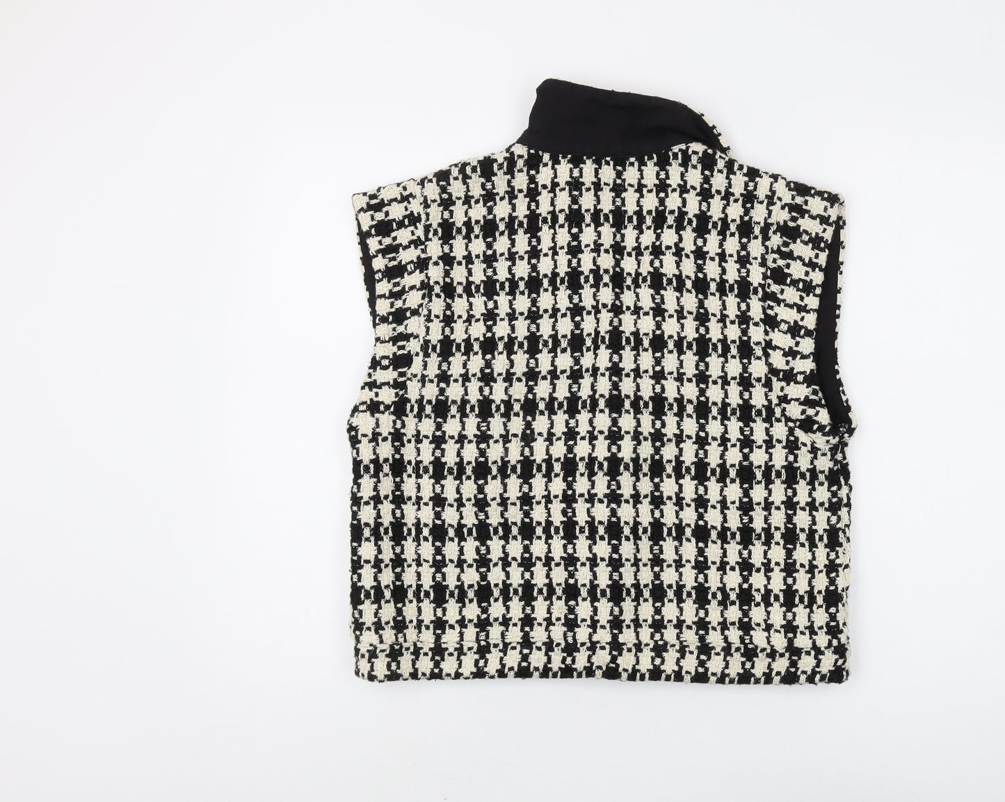Object Women's Check Waistcoat, Size 8, Black/White