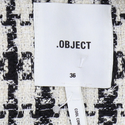 Object Women's Check Waistcoat, Size 8, Black/White