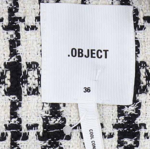 Object Women's Check Waistcoat, Size 8, Black/White