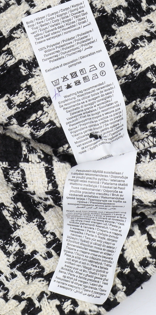 Object Women's Check Waistcoat, Size 8, Black/White