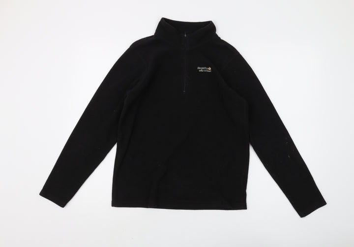 Regatta Boys Black Fleece 1/2 Zip Sweatshirt, Size L