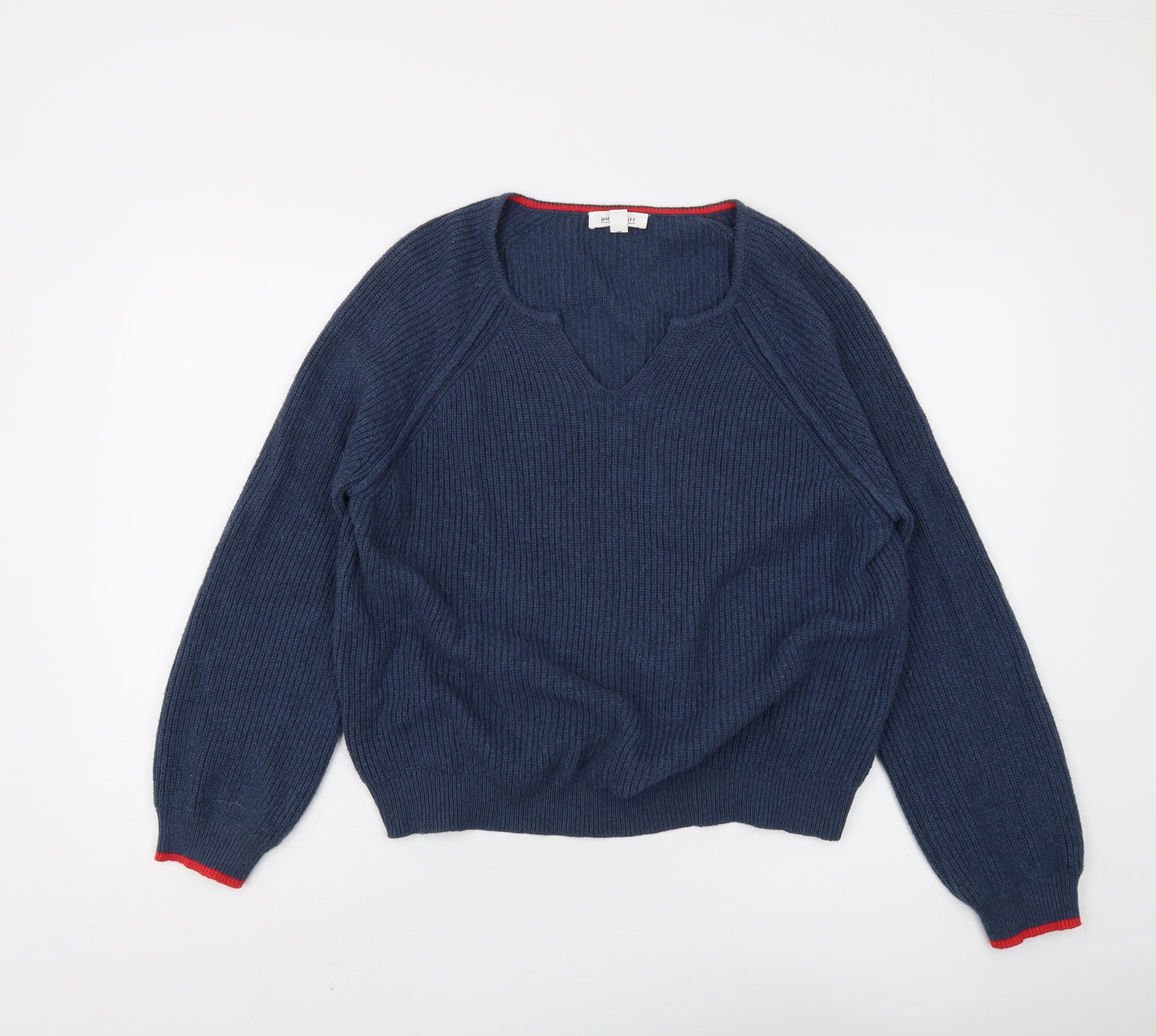 White Stuff Women's Blue V-Neck Pullover Jumper Size 16