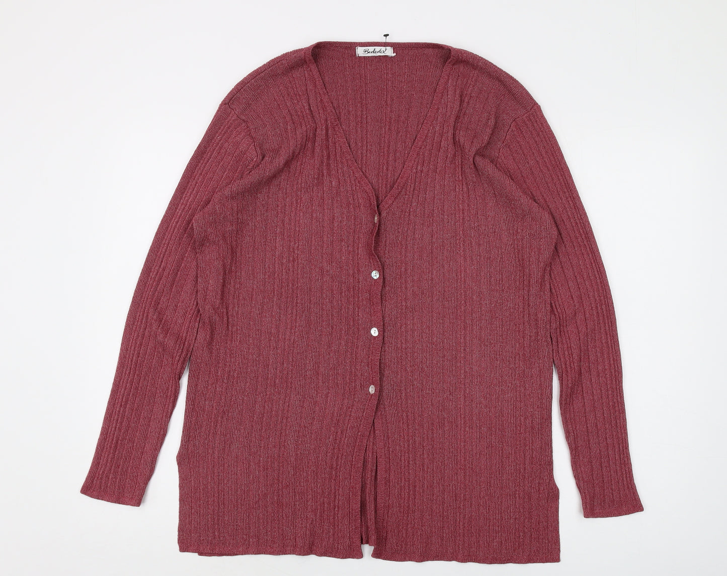 Bertekex Women's Red V-Neck Cardigan Size 14