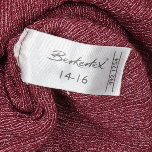 Bertekex Women's Red V-Neck Cardigan Size 14