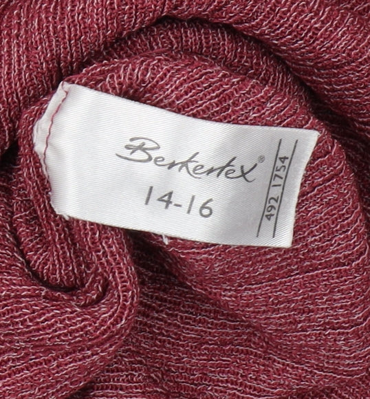 Bertekex Women's Red V-Neck Cardigan Size 14