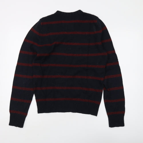 Hollister Men's Black Striped Pullover Jumper M