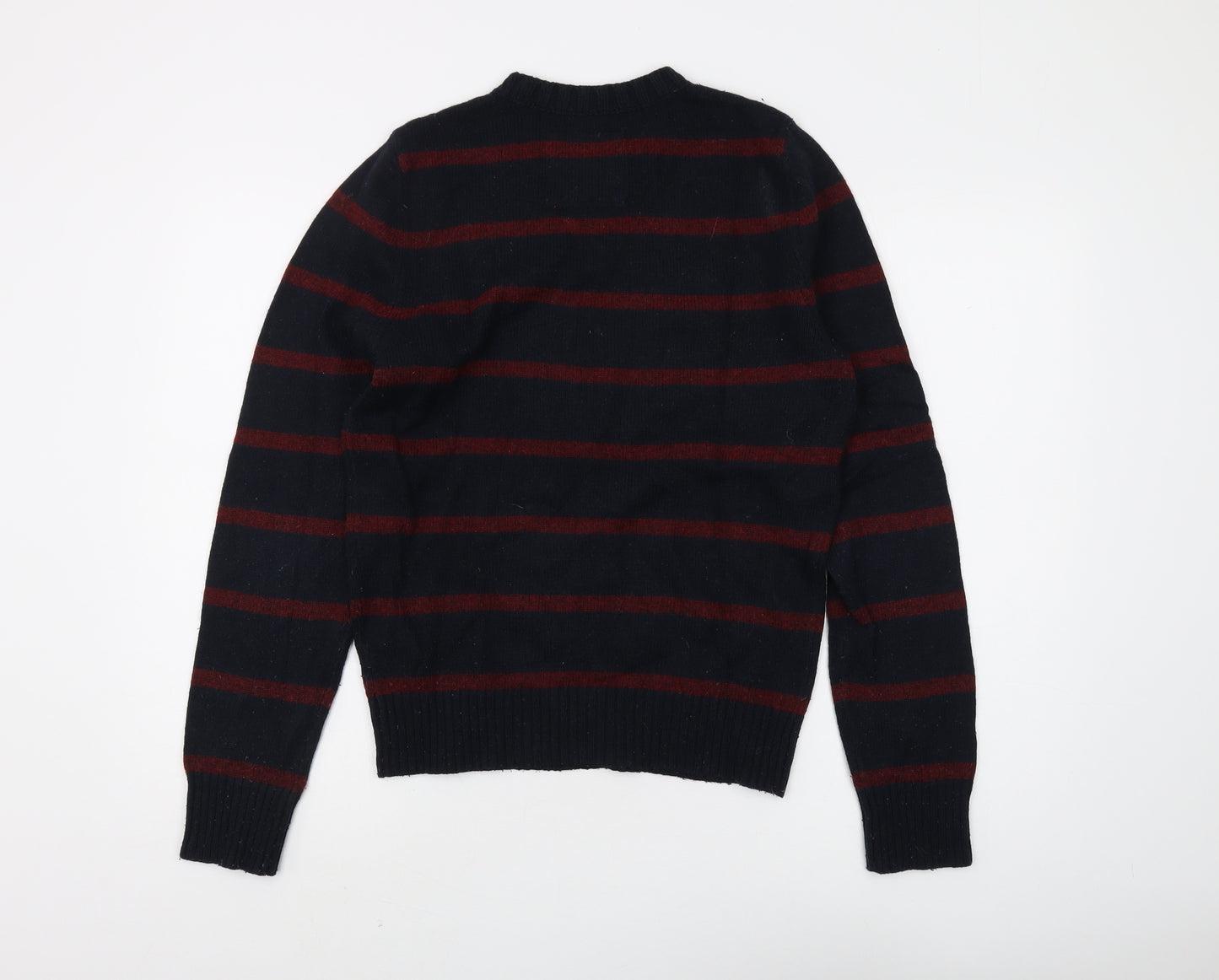 Hollister Men's Black Striped Pullover Jumper M