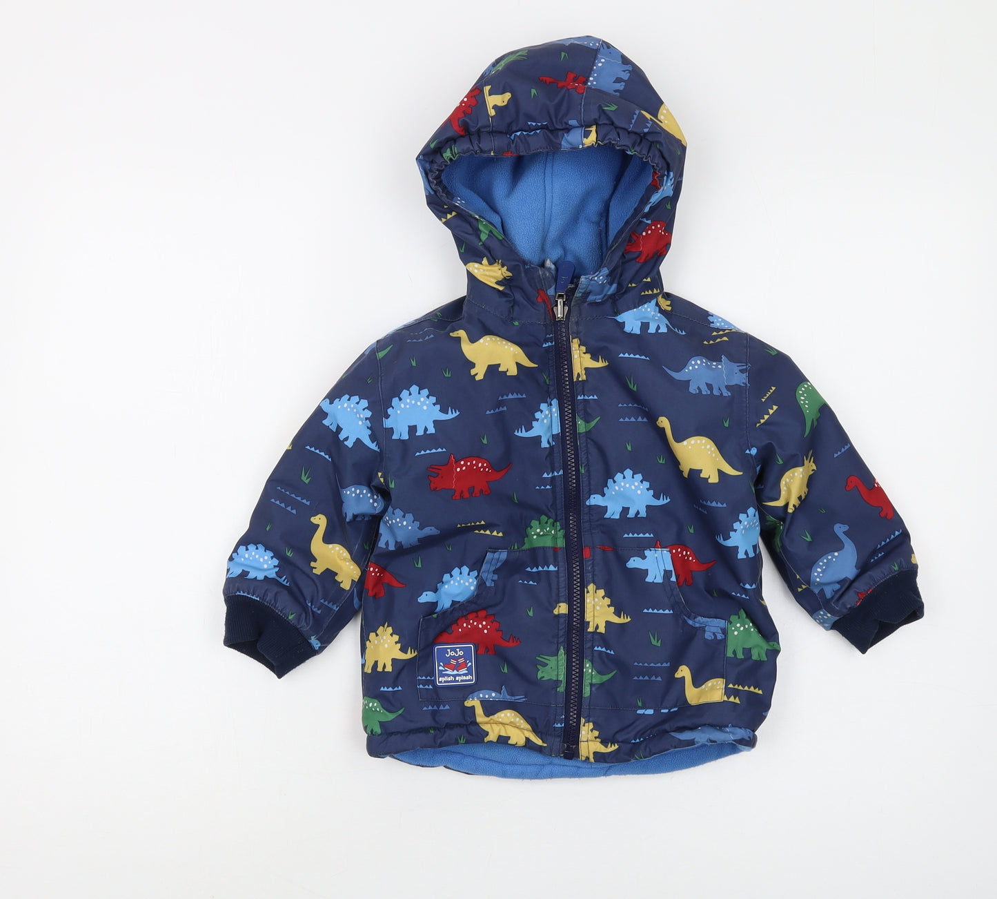 JoJo Maman Bébé Blue Dinosaur Puffer Jacket 18-24 Months