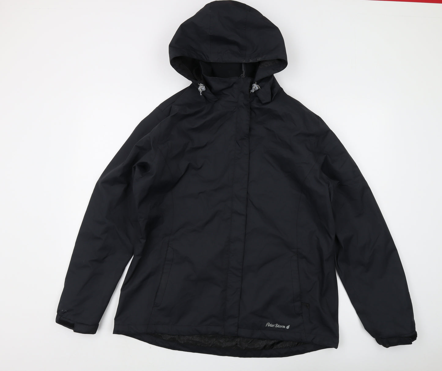 Peter Storm Women's Black Waterproof Rain Jacket Size 16