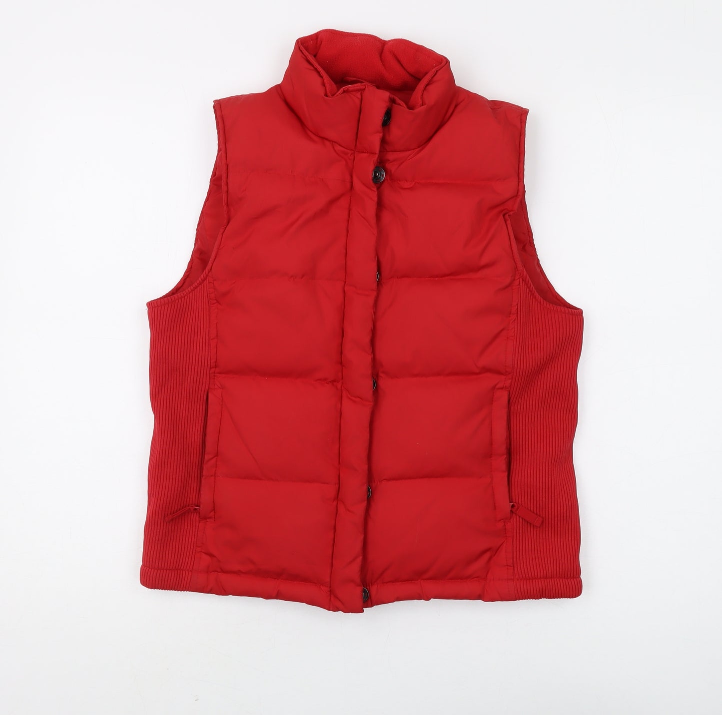 GAP Women's Red XS Puffer Waistcoat with Button Closure