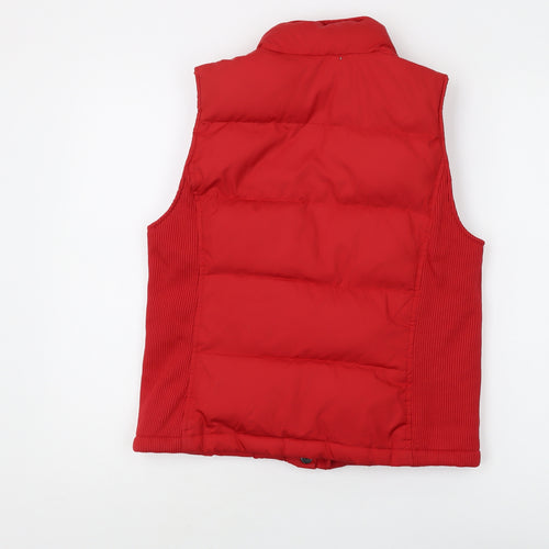 GAP Women's Red XS Puffer Waistcoat with Button Closure
