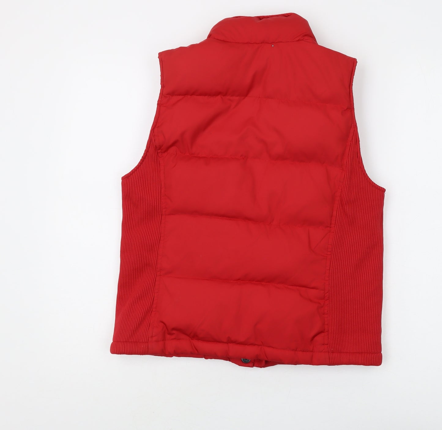 GAP Women's Red XS Puffer Waistcoat with Button Closure