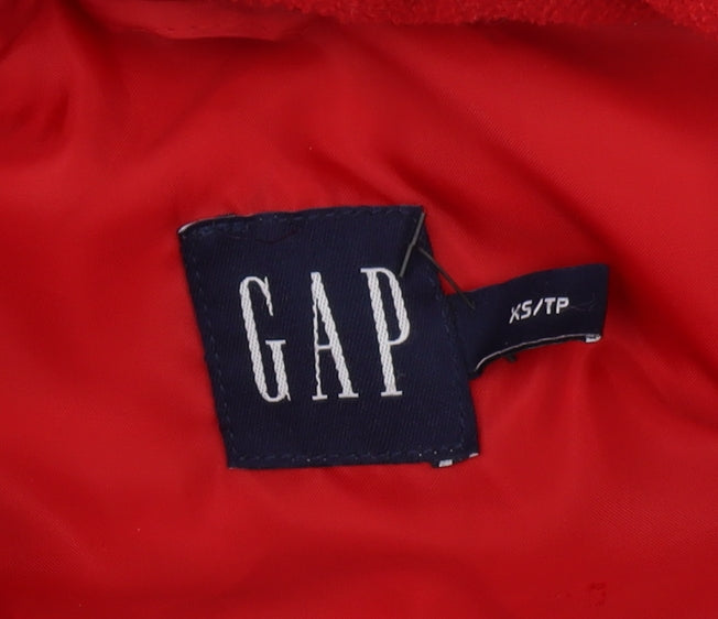 GAP Women's Red XS Puffer Waistcoat with Button Closure