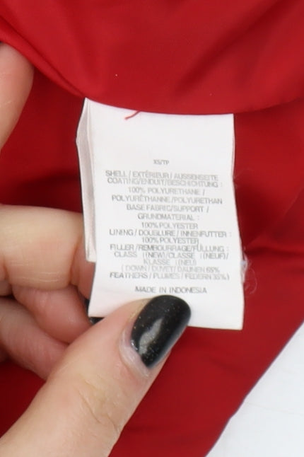 GAP Women's Red XS Puffer Waistcoat with Button Closure