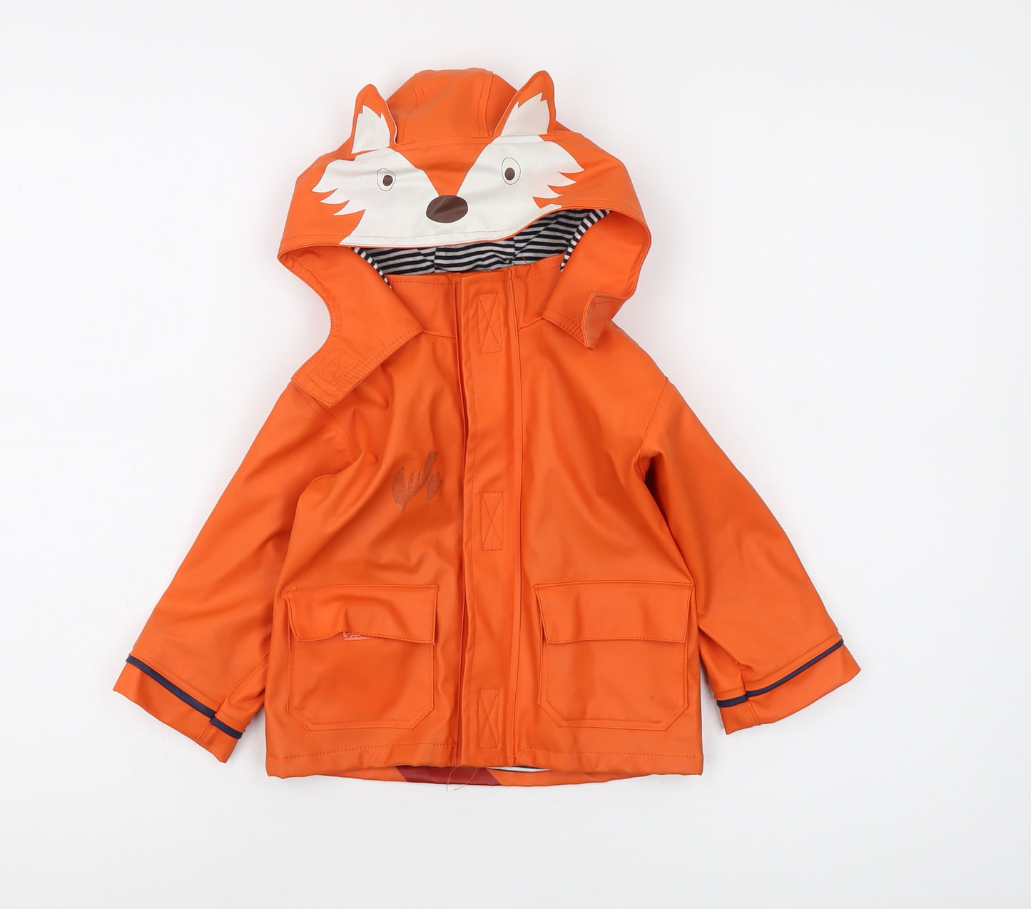JoJo Maman Bébé Orange Waterproof Fox Rain Coat 12-18 Months