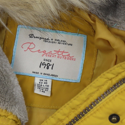 Regatta Women's Yellow Puffer Jacket Size 14