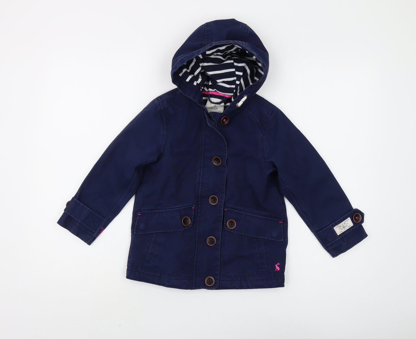 Joules Girls Blue Hooded Rain Coat 5 Years