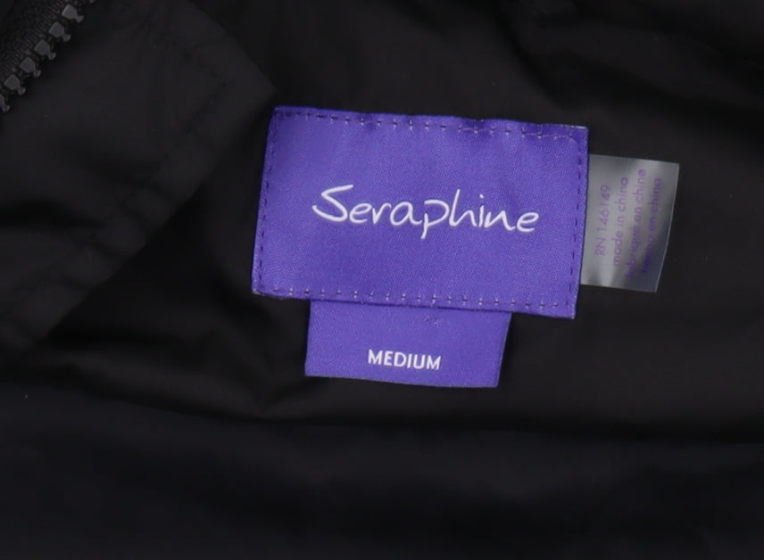 Seraphine Women's Black Medium Puffer Jacket Sleeveless