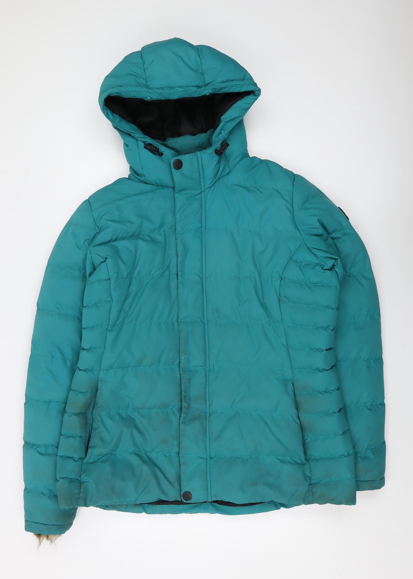 TOG24 Women's Green Puffer Jacket Size 16 Hooded