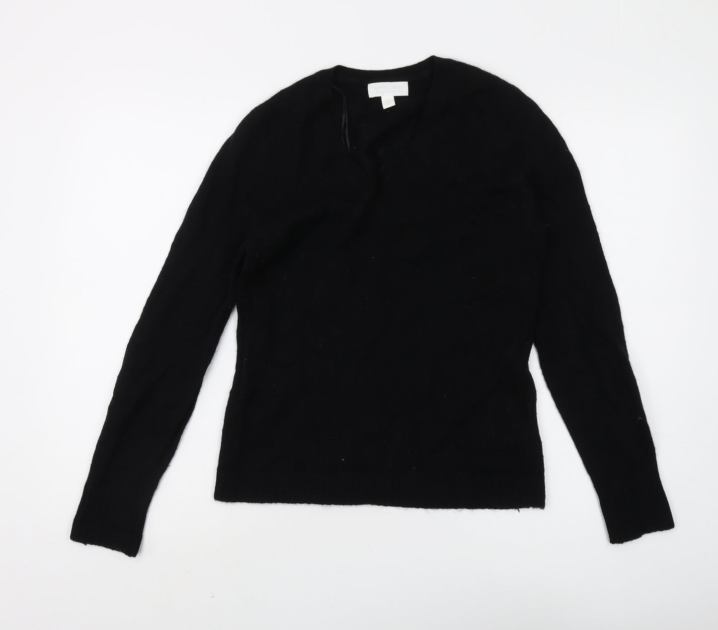 The White Company Women's Black Cashmere Pullover Jumper