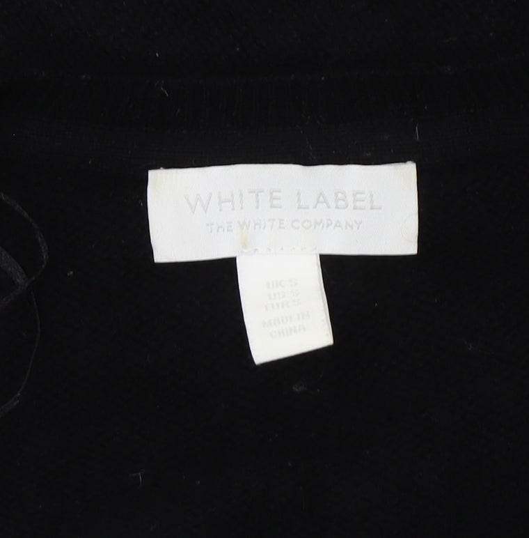 The White Company Women's Black Cashmere Pullover Jumper