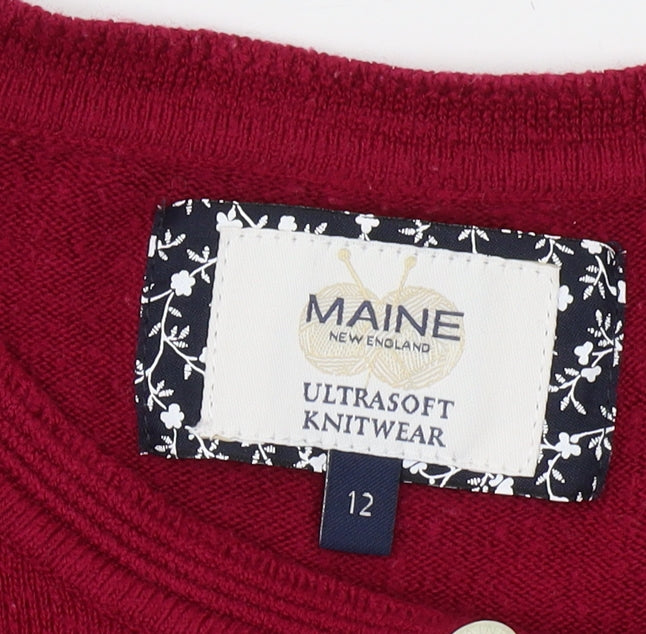 Maine New England Women's Red Cardigan Size 12